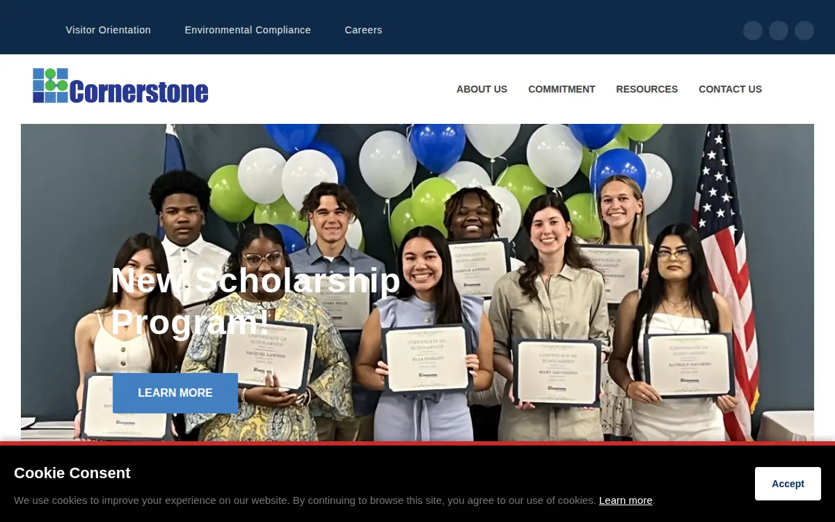 Homepage of Cornerstone Chemical Company, LLC