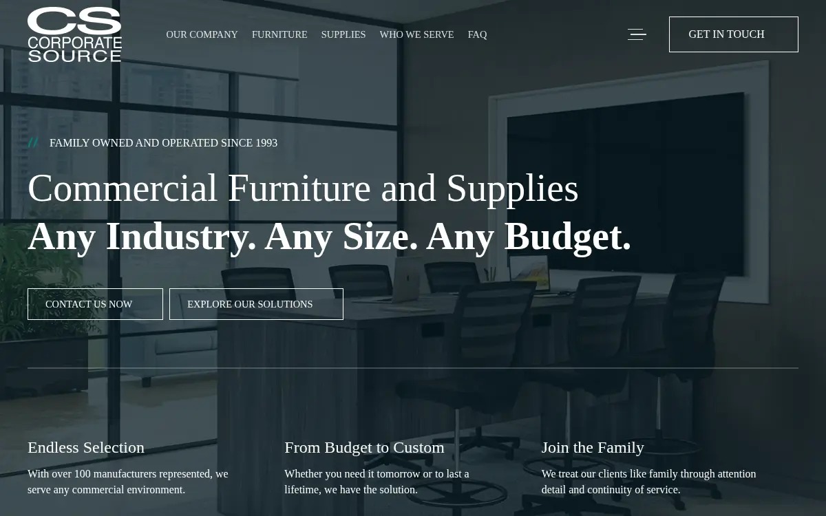 Homepage of Corporate Source, INC.