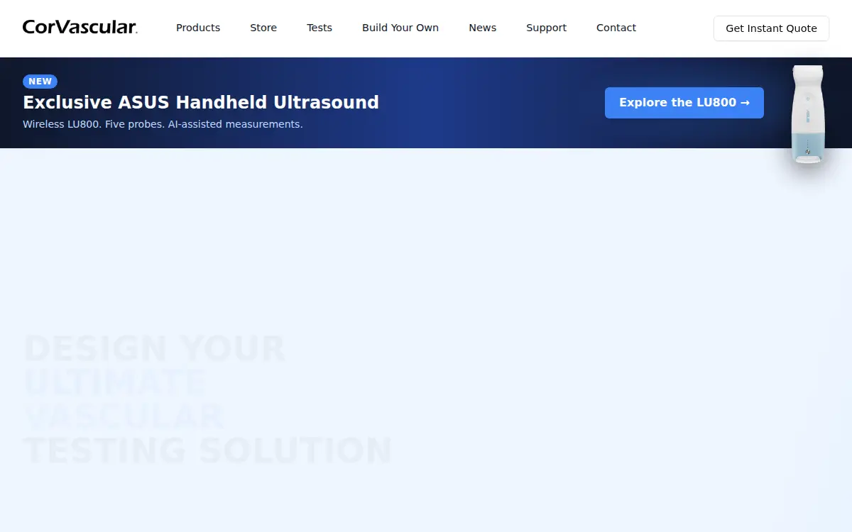 Homepage of Corvascular Diagnostics L. L. C.