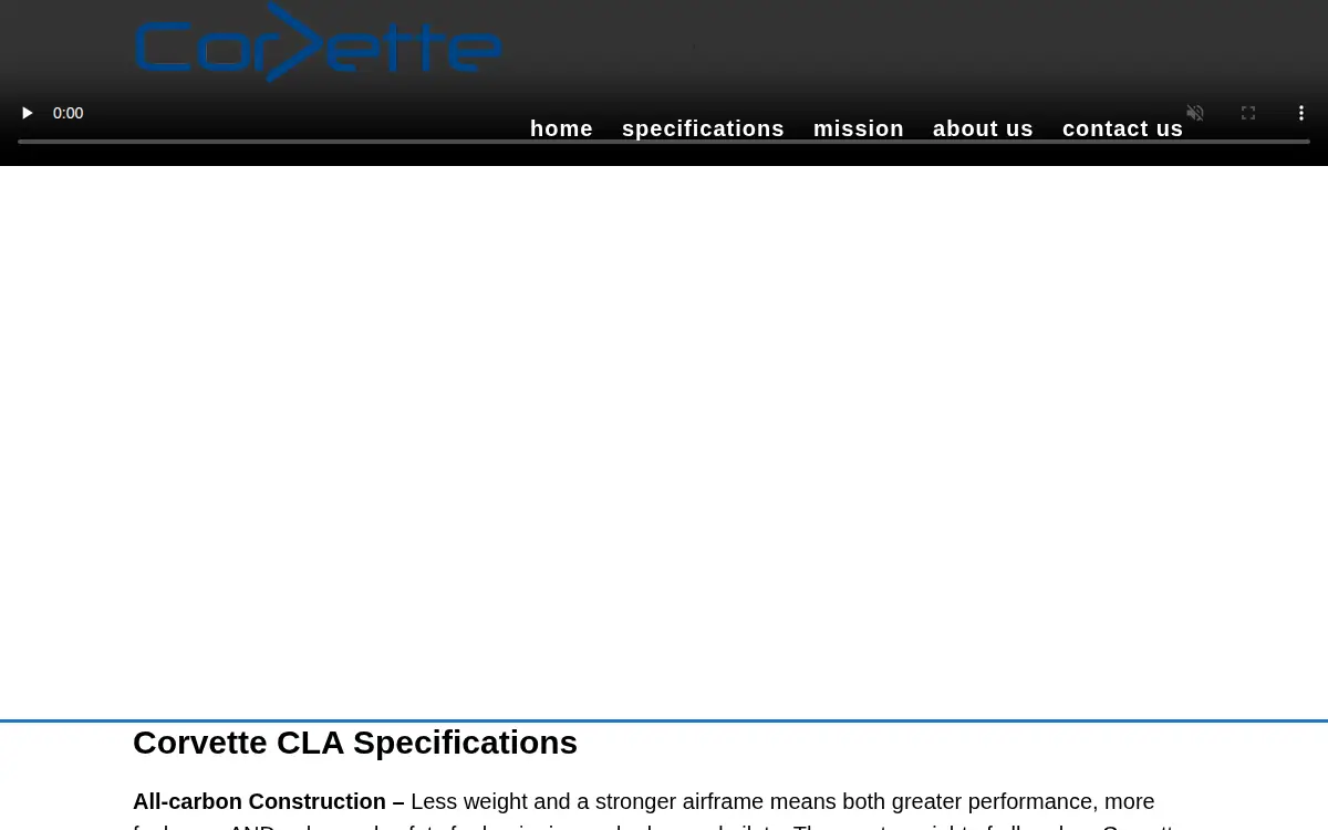 Homepage of Corvette Aerospace LLC