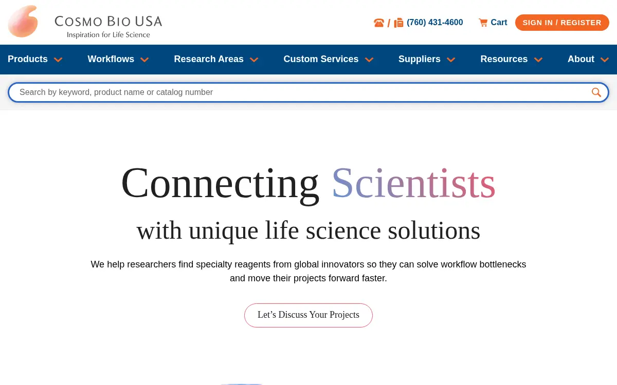 Homepage of Cosmo Bio USA INC
