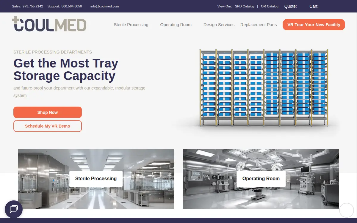 Homepage of Coulmed Products Group LLC