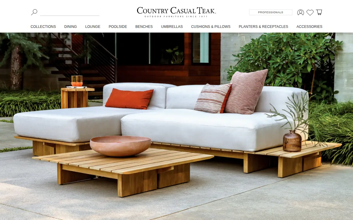 Homepage of Country Casual Teak, INC.