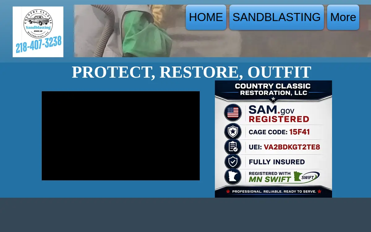 Homepage of Country Classic Restoration, LLC
