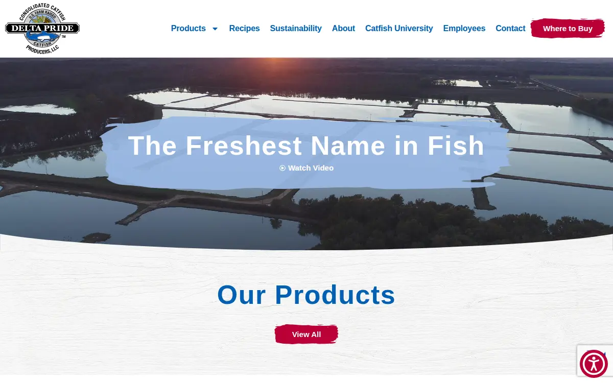 Homepage of Consolidated Catfish Producers LLC