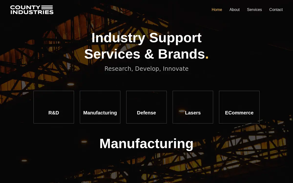 Homepage of County Industries, LLC