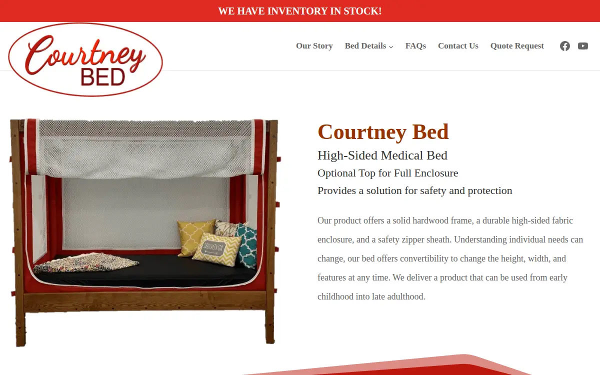 Homepage of Courtney Bed, INC.