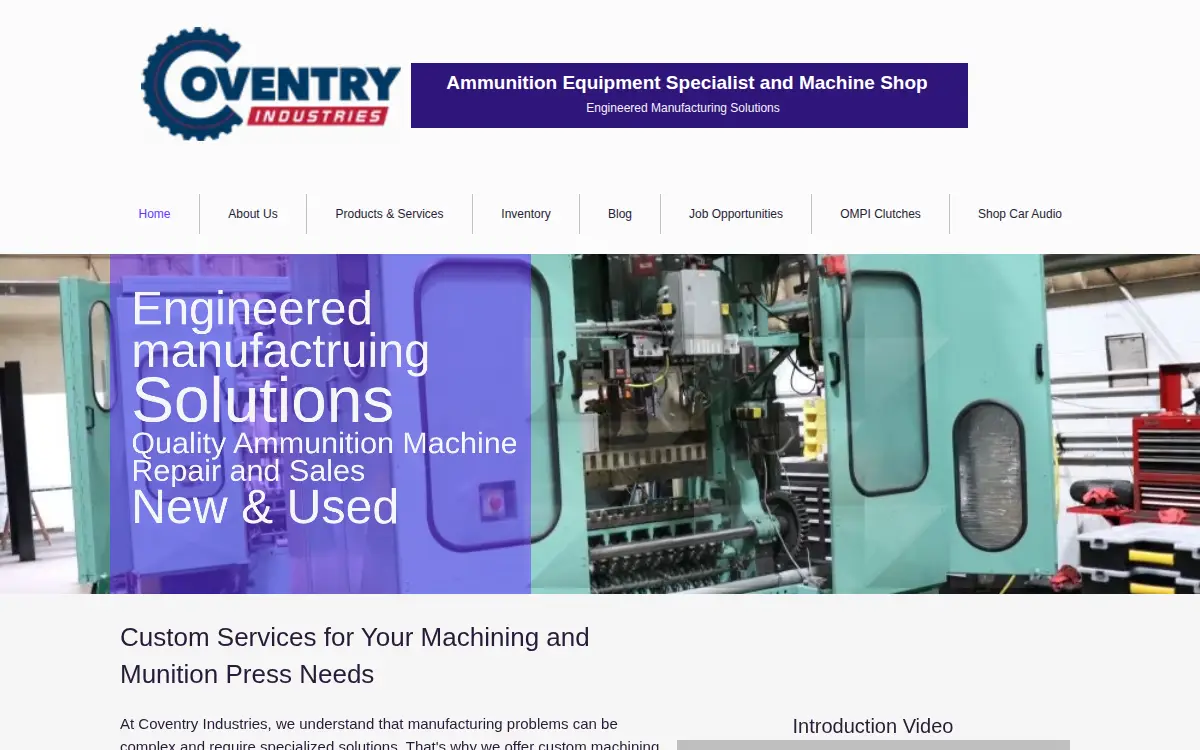 Homepage of Coventry Industries LLC