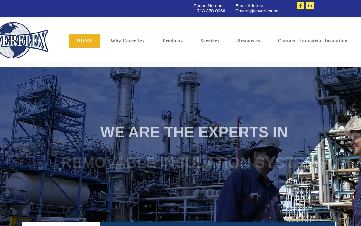 Homepage of Coverflex Manufacturing INC