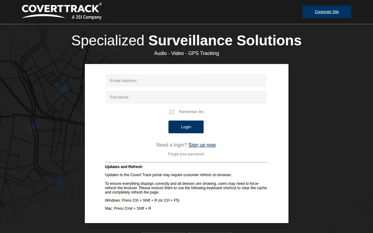 Homepage of Coverttrack Group INC
