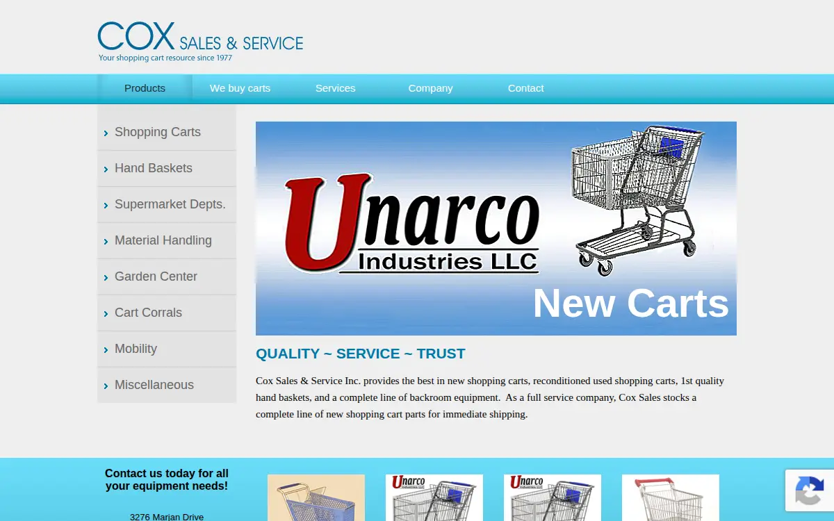 Homepage of Cox Sales & Service INC