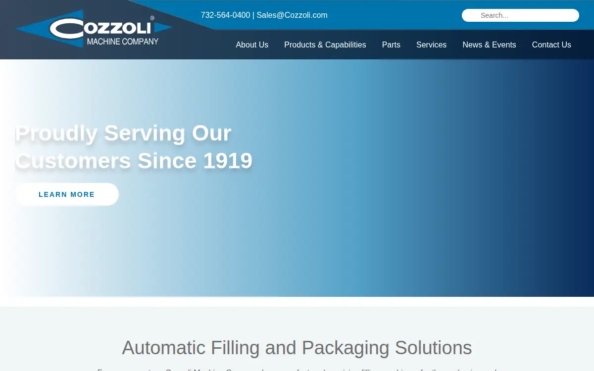 Homepage of Cozzoli Machine CO