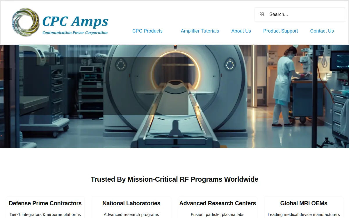 Homepage of Communication Power CORP