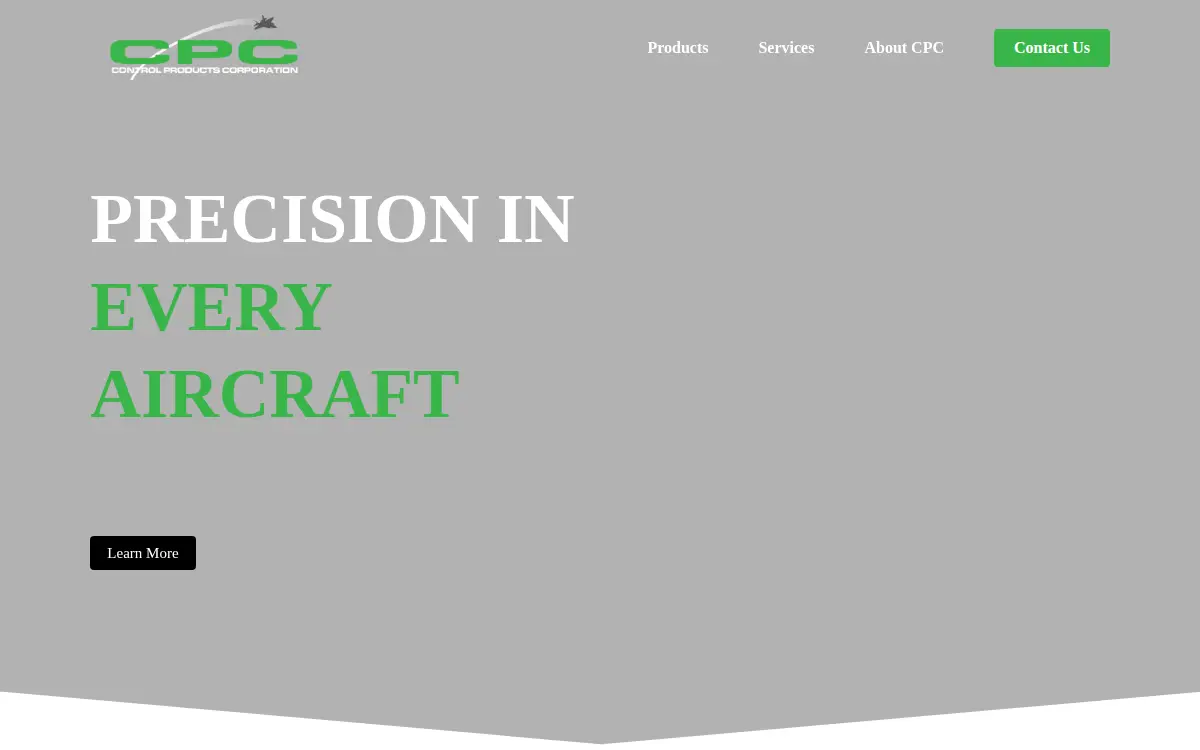 Homepage of Control Products Corporation
