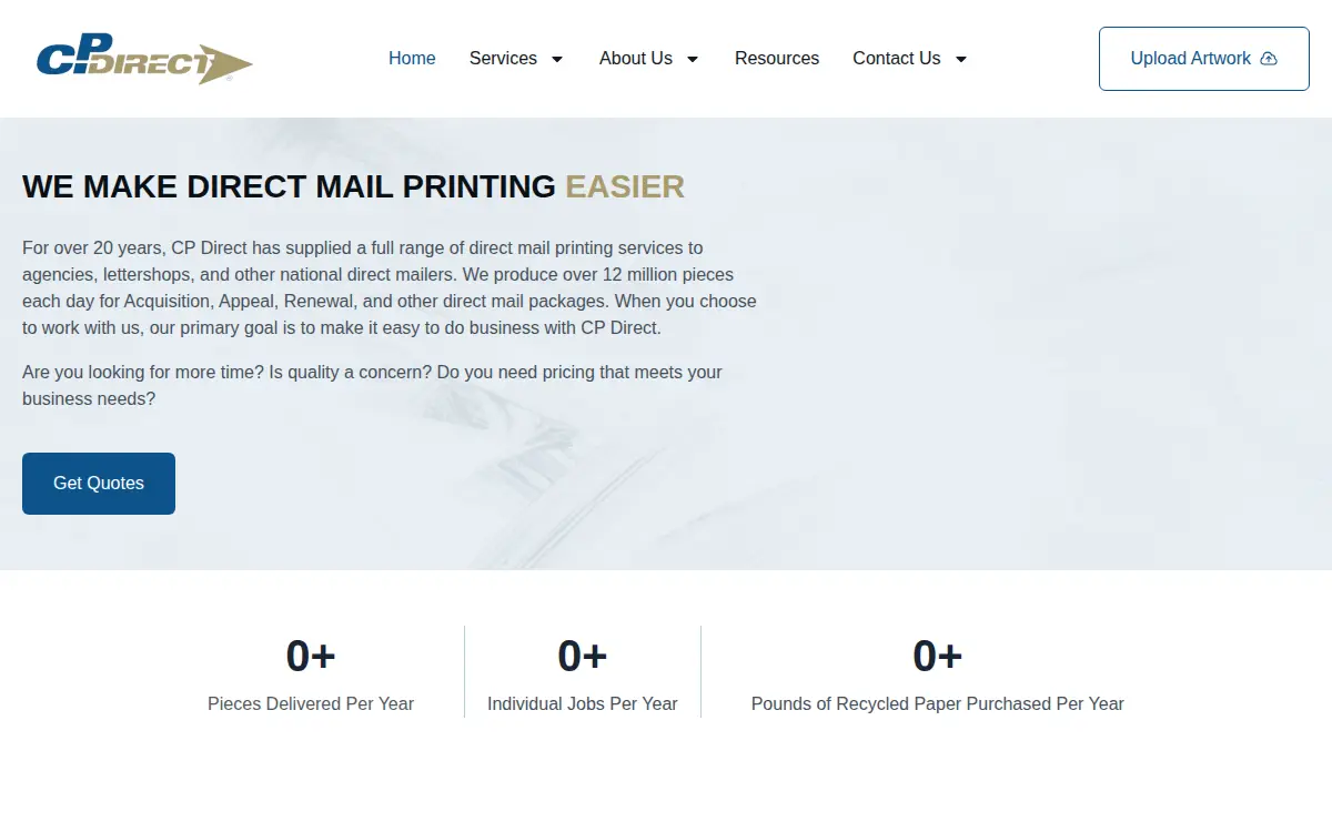Homepage of Cp Direct, INC.