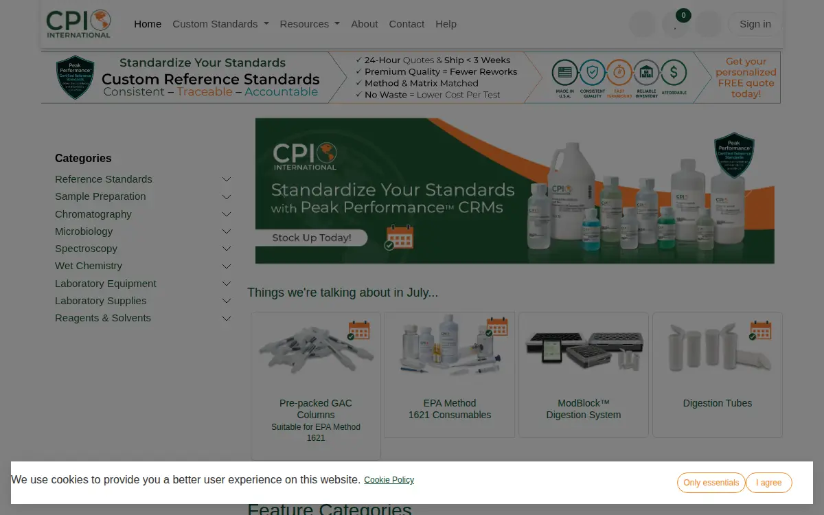 Homepage of Cpi International