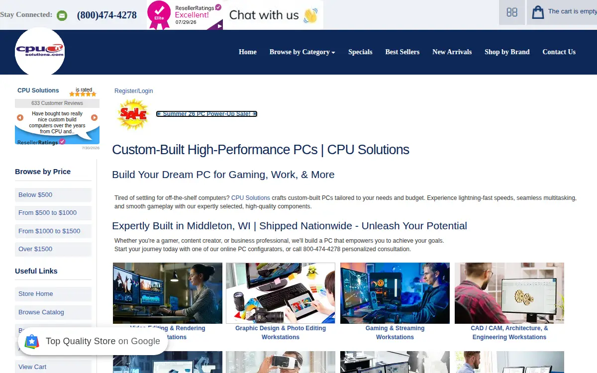 Homepage of Cpu Solutions INC