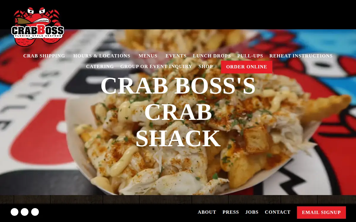 Homepage of Crab Boss Md LLC