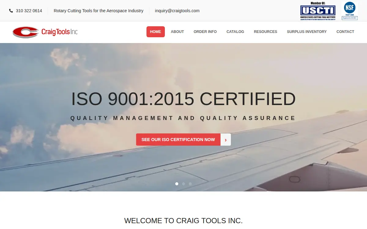 Homepage of Craig Tools, INC.