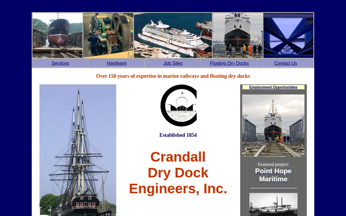 Homepage of Crandall Dry Dock Engineers, INC.