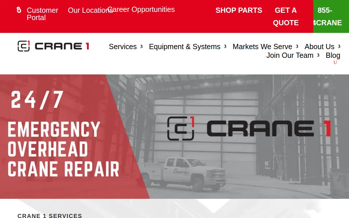 Homepage of Crane 1 Services, INC