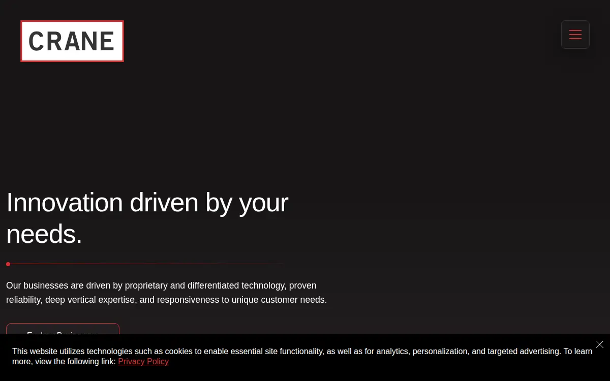 Homepage of Crane Electronics, INC.