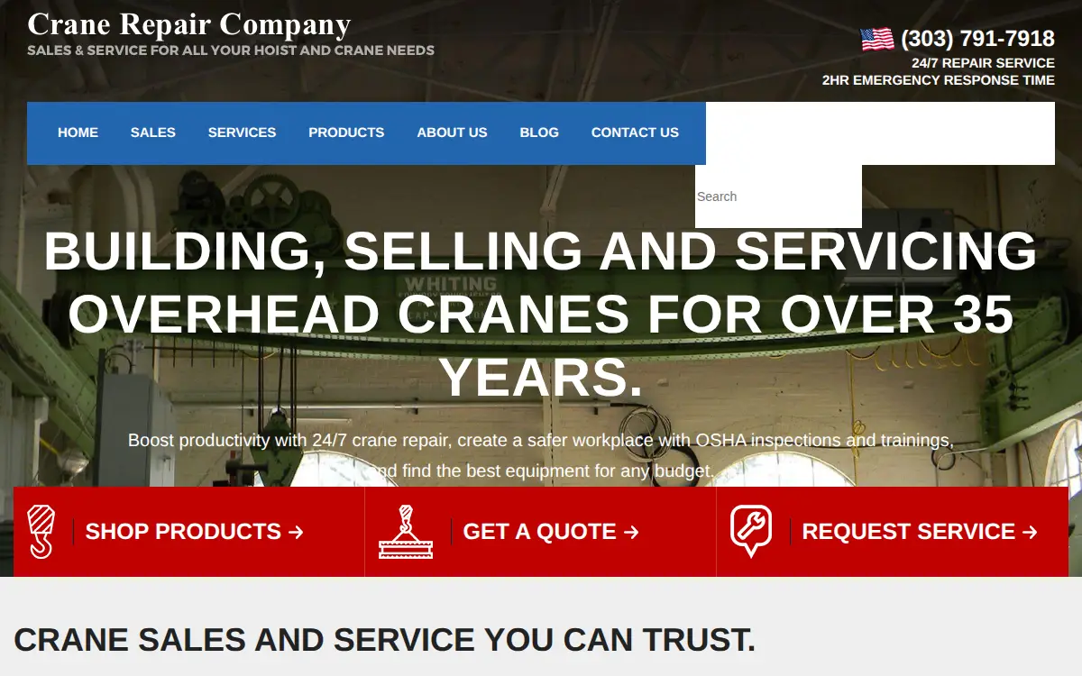 Homepage of Crc Crane, INC.