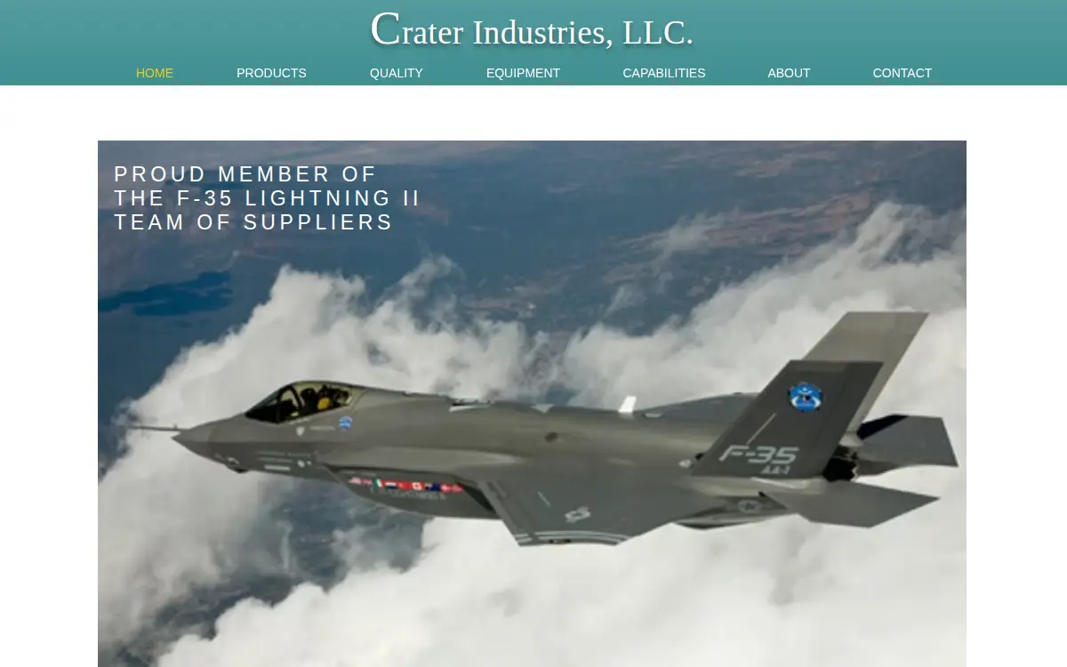 Homepage of Crater Industries LLC