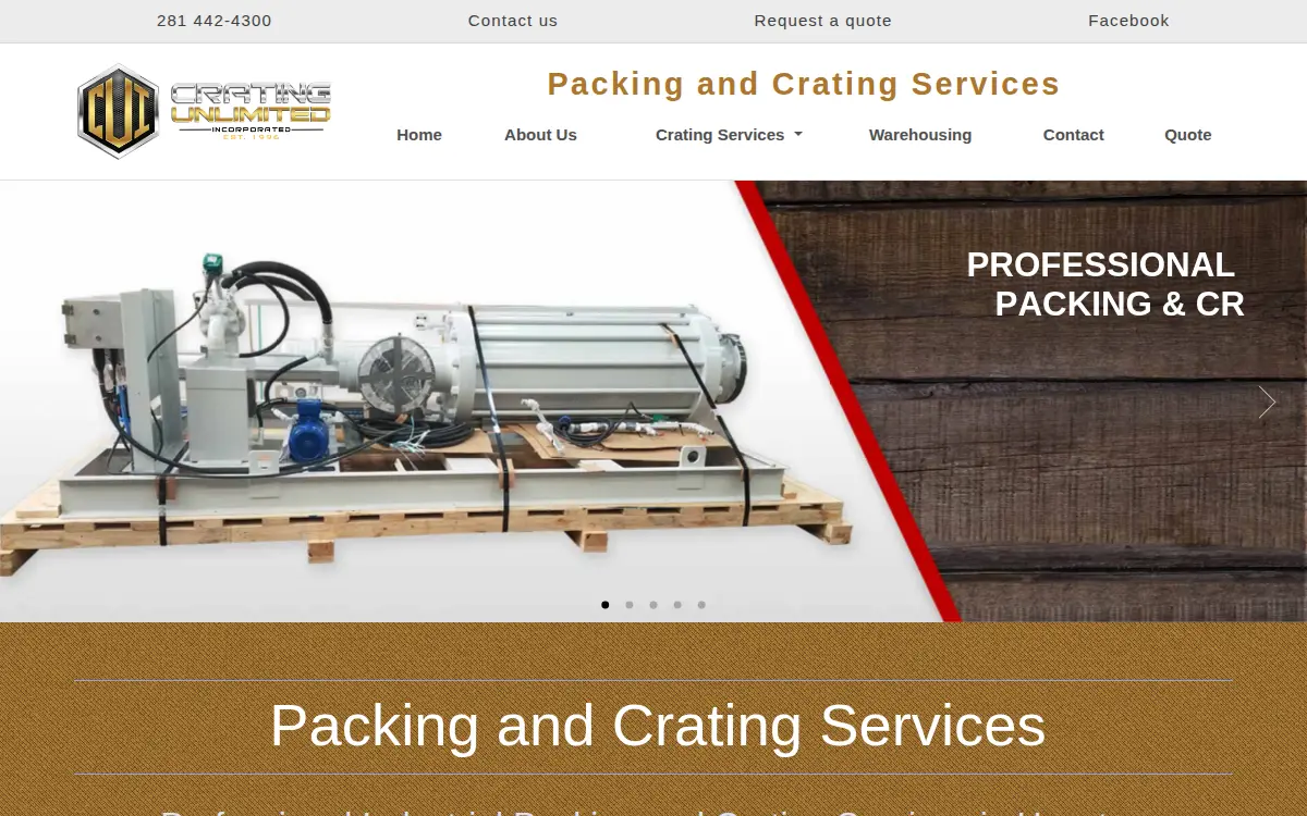 Homepage of Crating Unlimited, INC.
