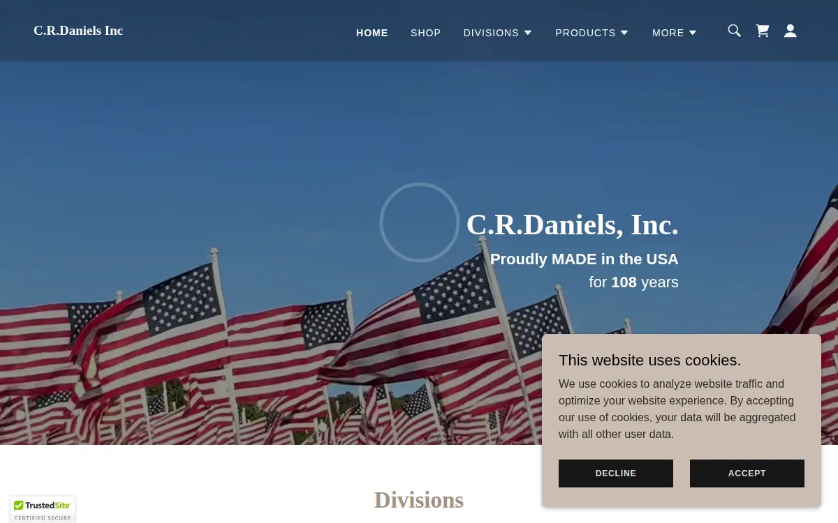 Homepage of Cr Daniels INC