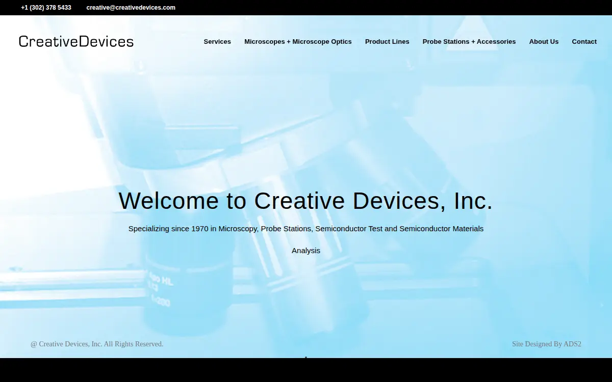 Homepage of Creative Devices INC.