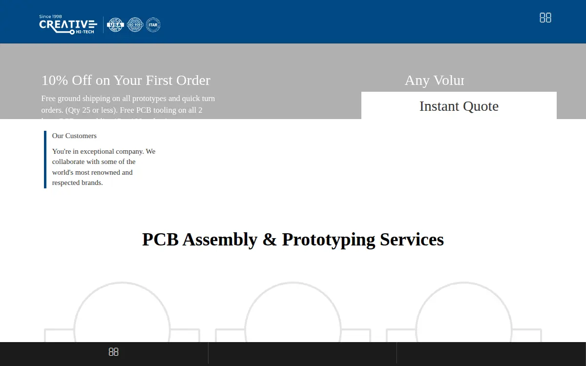 Homepage of Creative Hi-tech LTD.