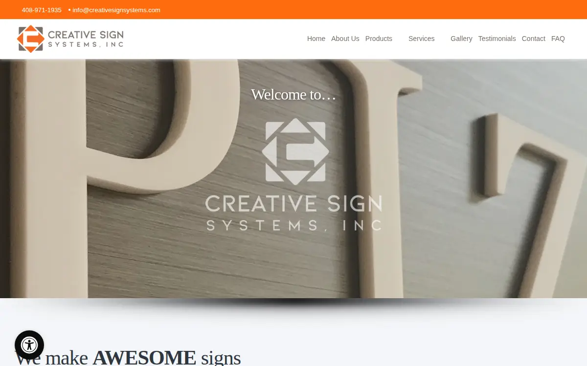 Homepage of Creative Sign Systems, INC