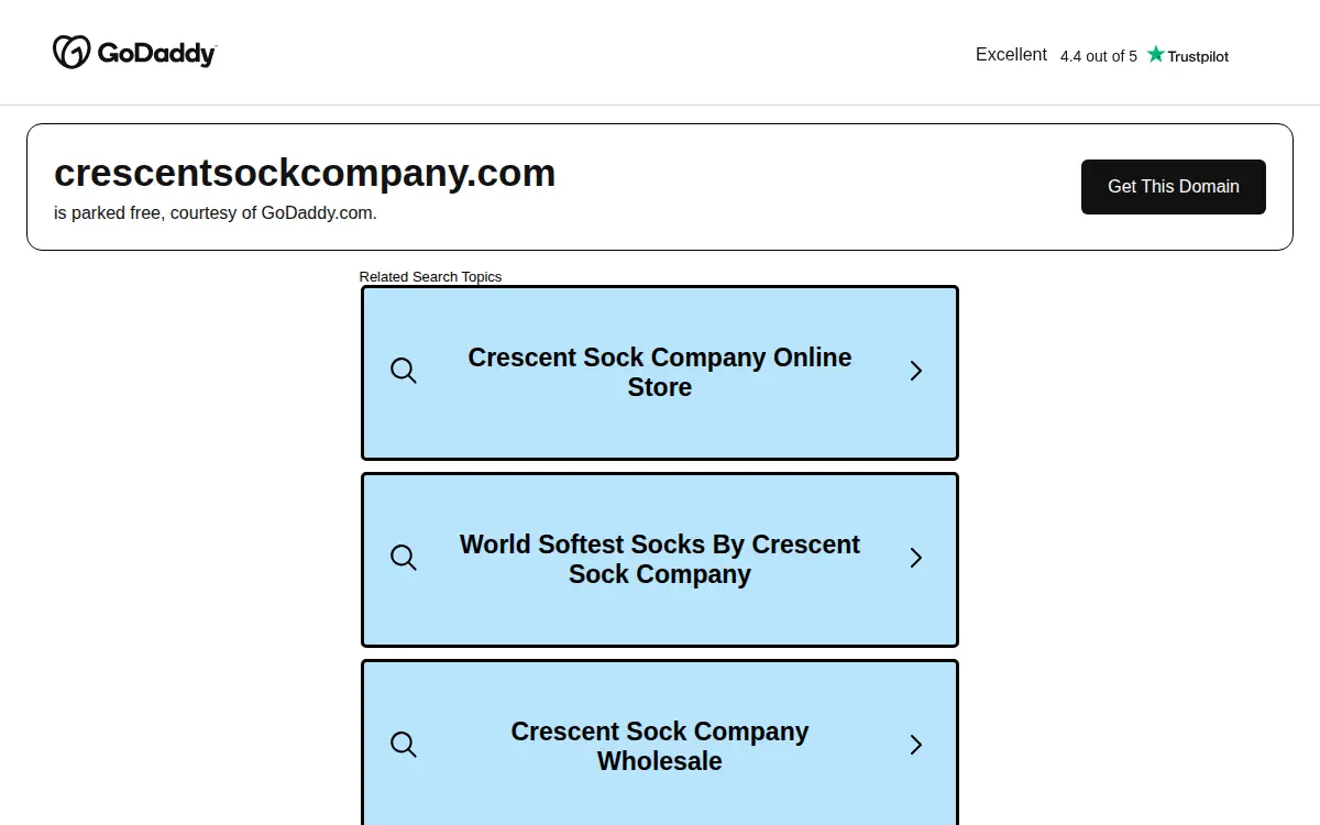 Homepage of Crescent Sock Company