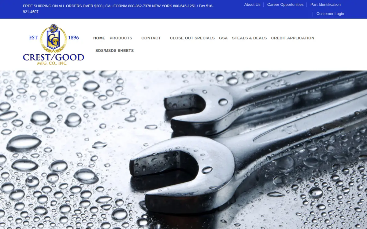 Homepage of Crest Good Manufacturing CO INC