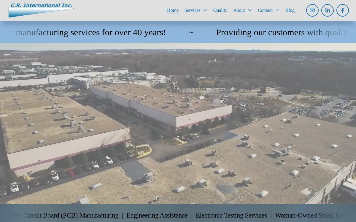 Homepage of C.r. International INC.