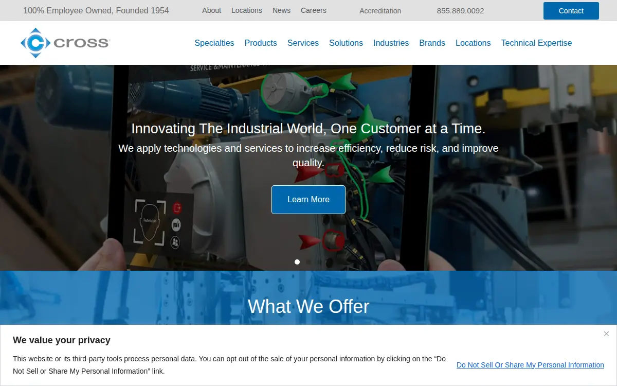 Homepage of Cross Technologies, INC