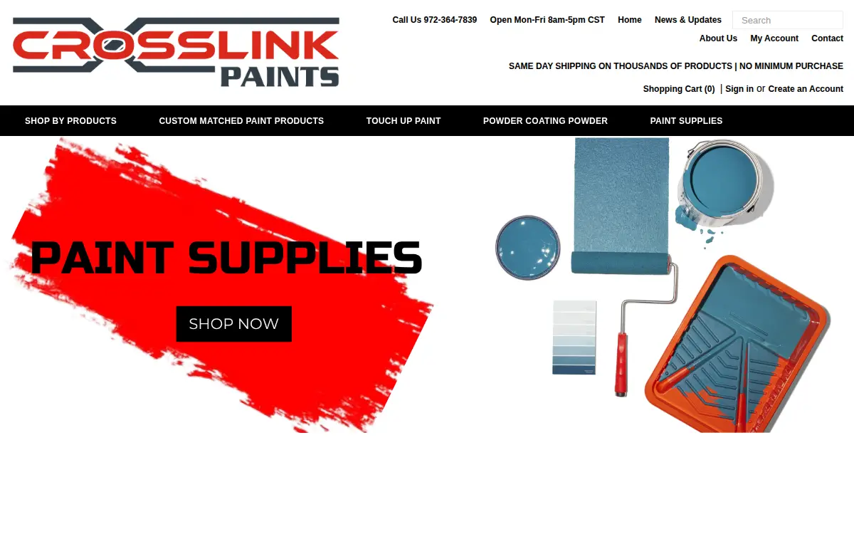 Homepage of Crosslink Paints LLC