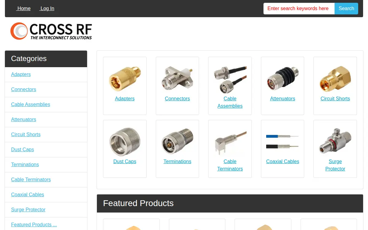 Homepage of Cross Rf Solutions INC