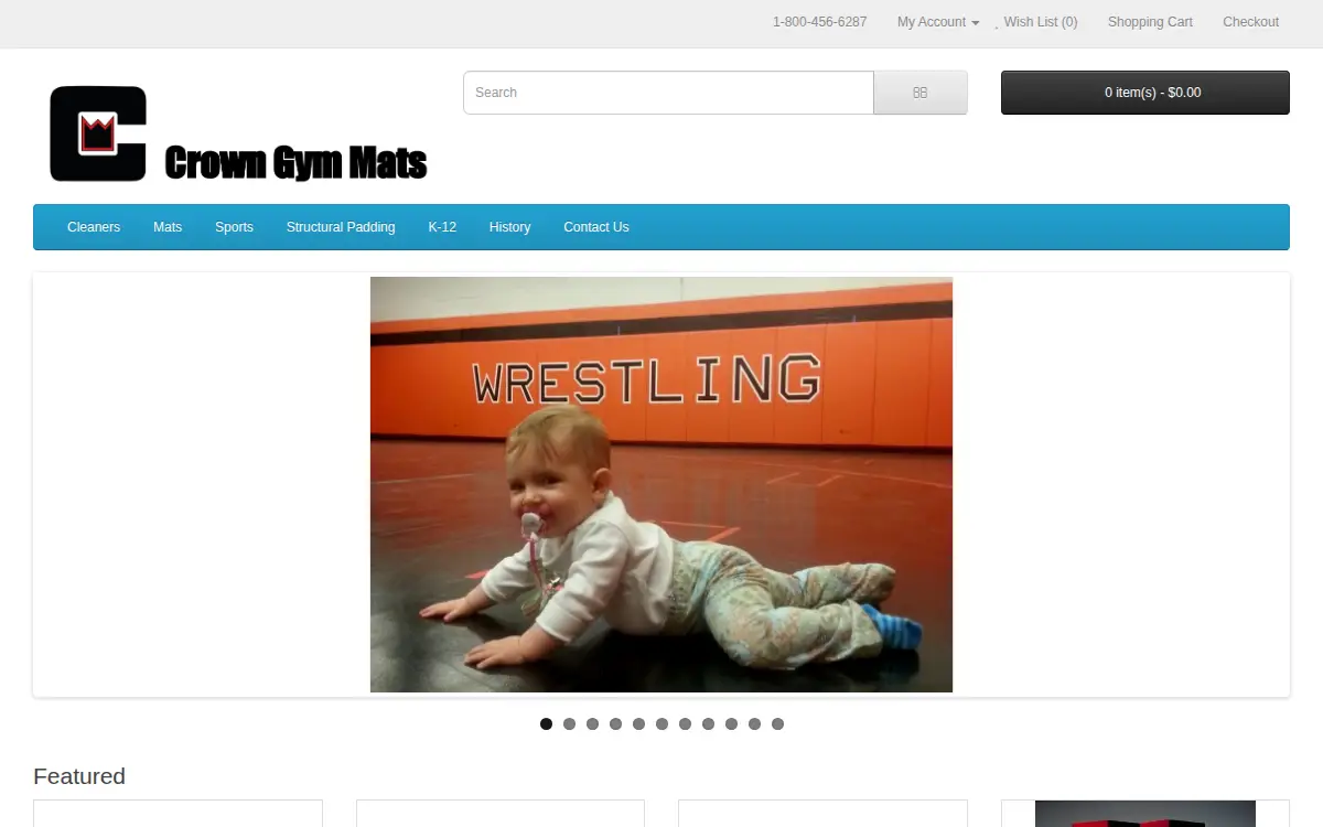 Homepage of Crown Gym Mats INC