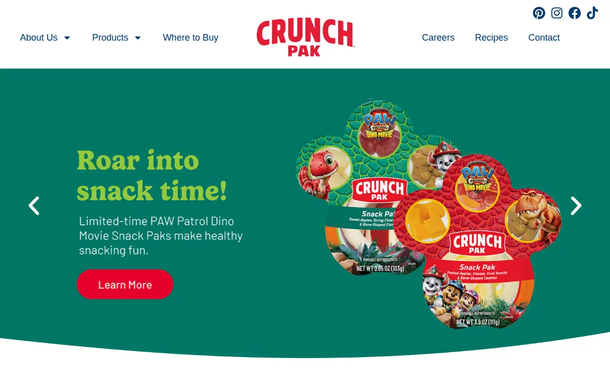 Homepage of Crunch Pak LLC