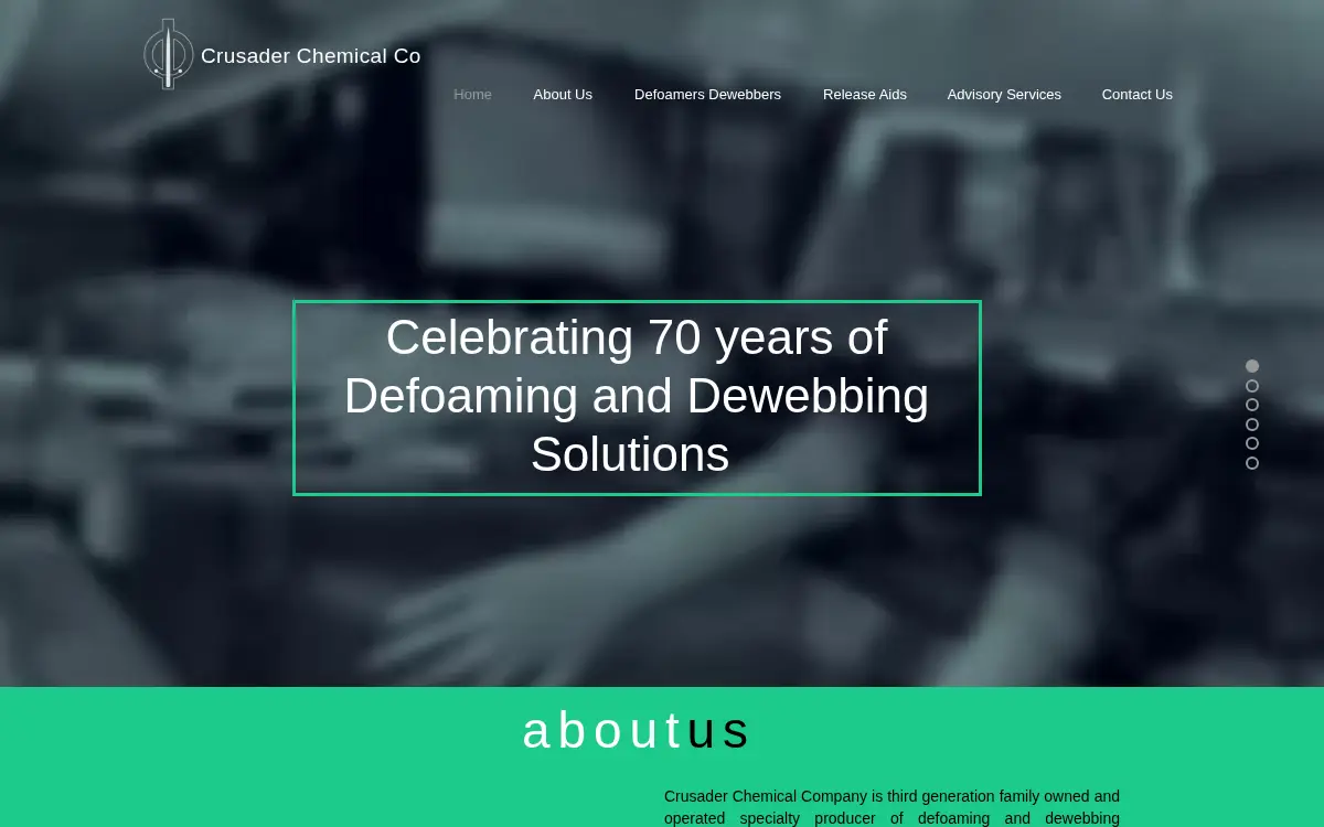 Homepage of Crusader Chemical CO INC