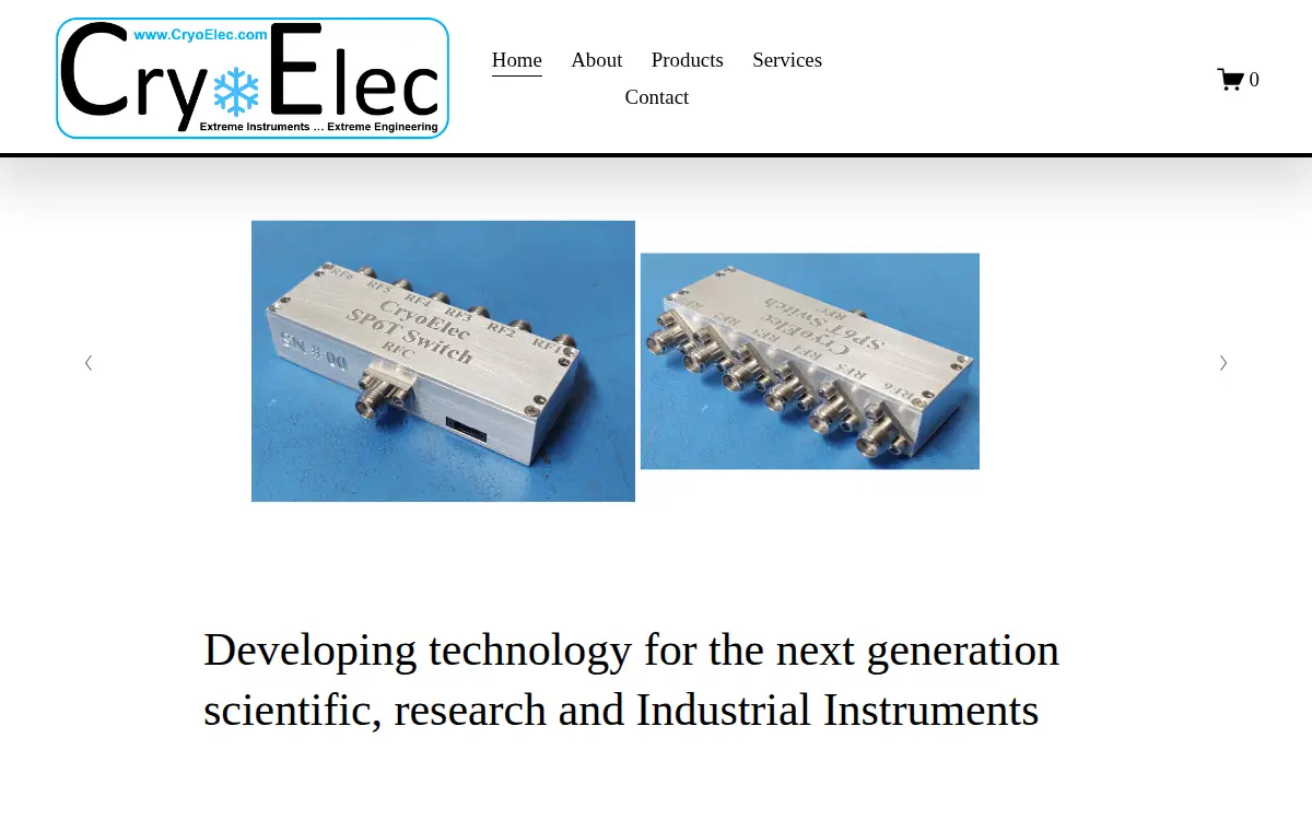 Homepage of Cryoelec LLC