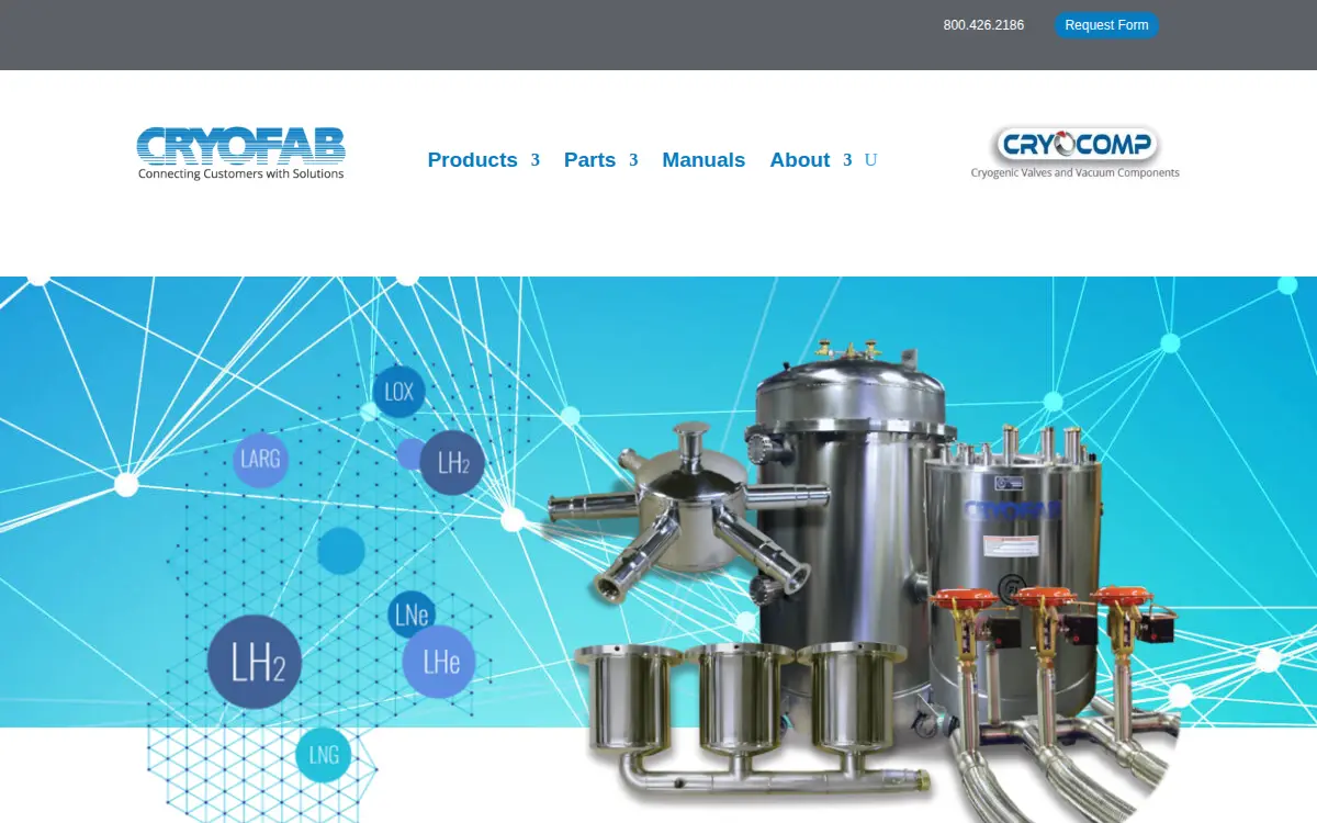 Homepage of Cryofab INC