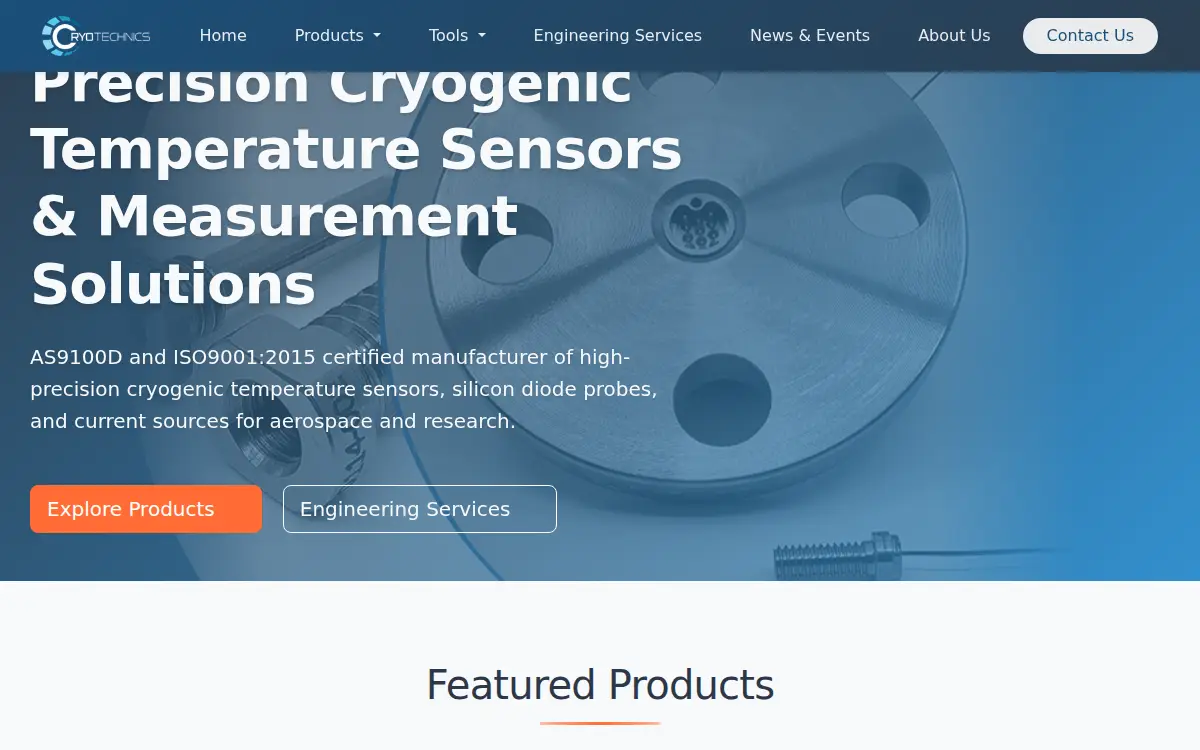 Homepage of Cryotechnics LLC