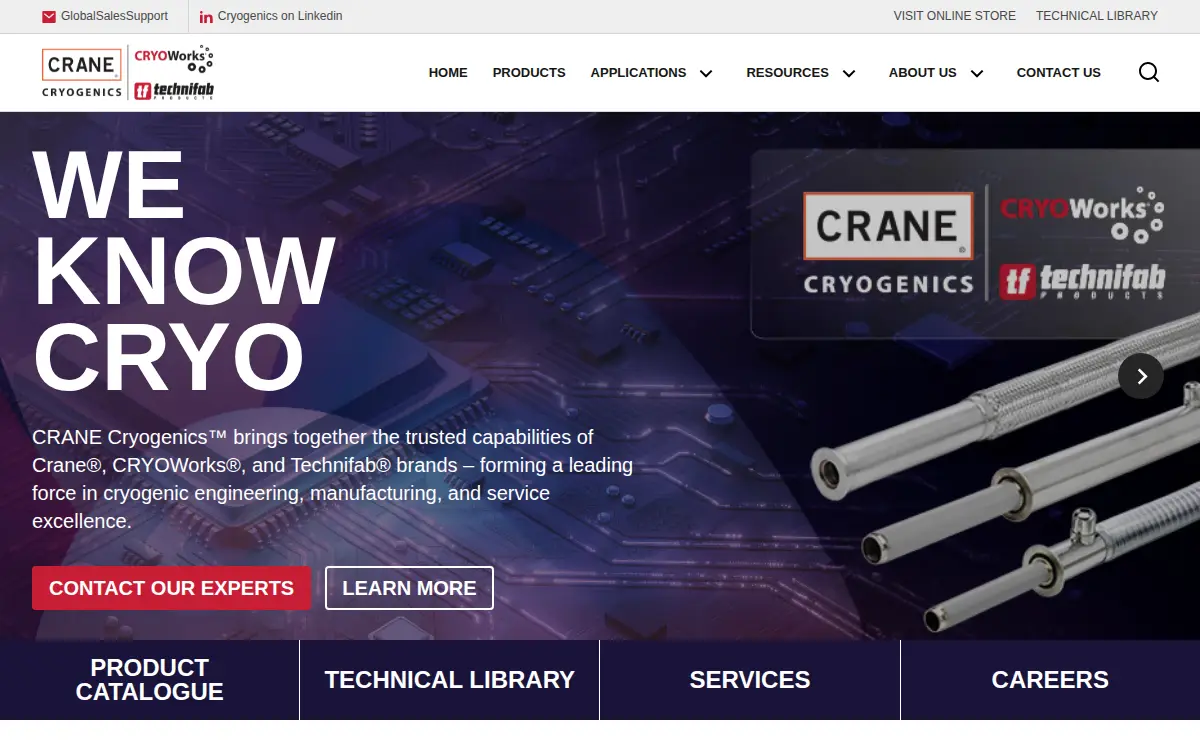 Homepage of Cryoworks, INC.