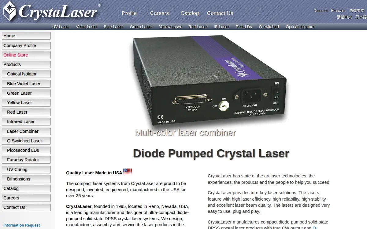 Homepage of Crystalaser Lc