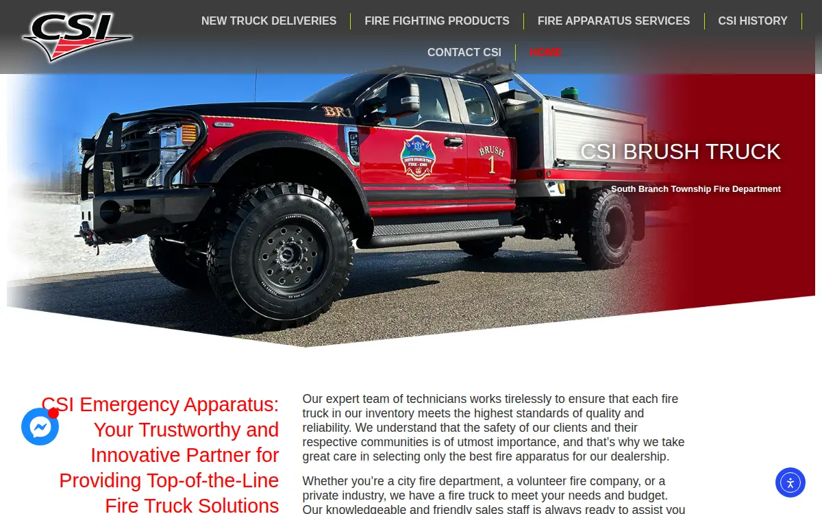 Homepage of Csi Emergency Apparatus LLC