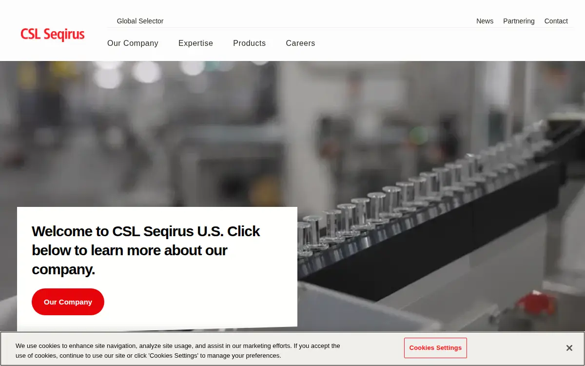 Homepage of Seqirus INC