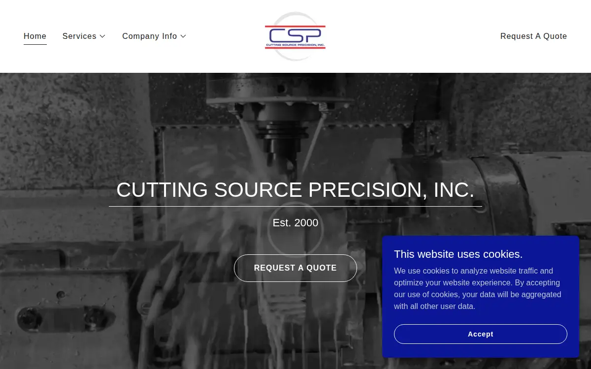 Homepage of Cutting Source Precision, INC.